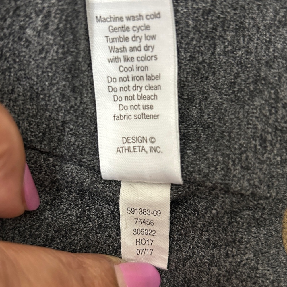 Athleta Active Pants Womens Gray‎ Heather Capri Leggings Athletic Workout, Sze L - Picture 14 of 14